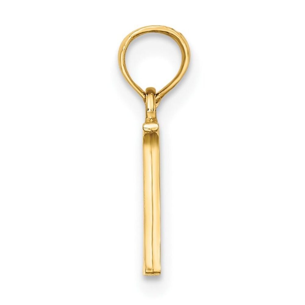 10k Yellow Gold Polished N Block Initial Charm - image 2